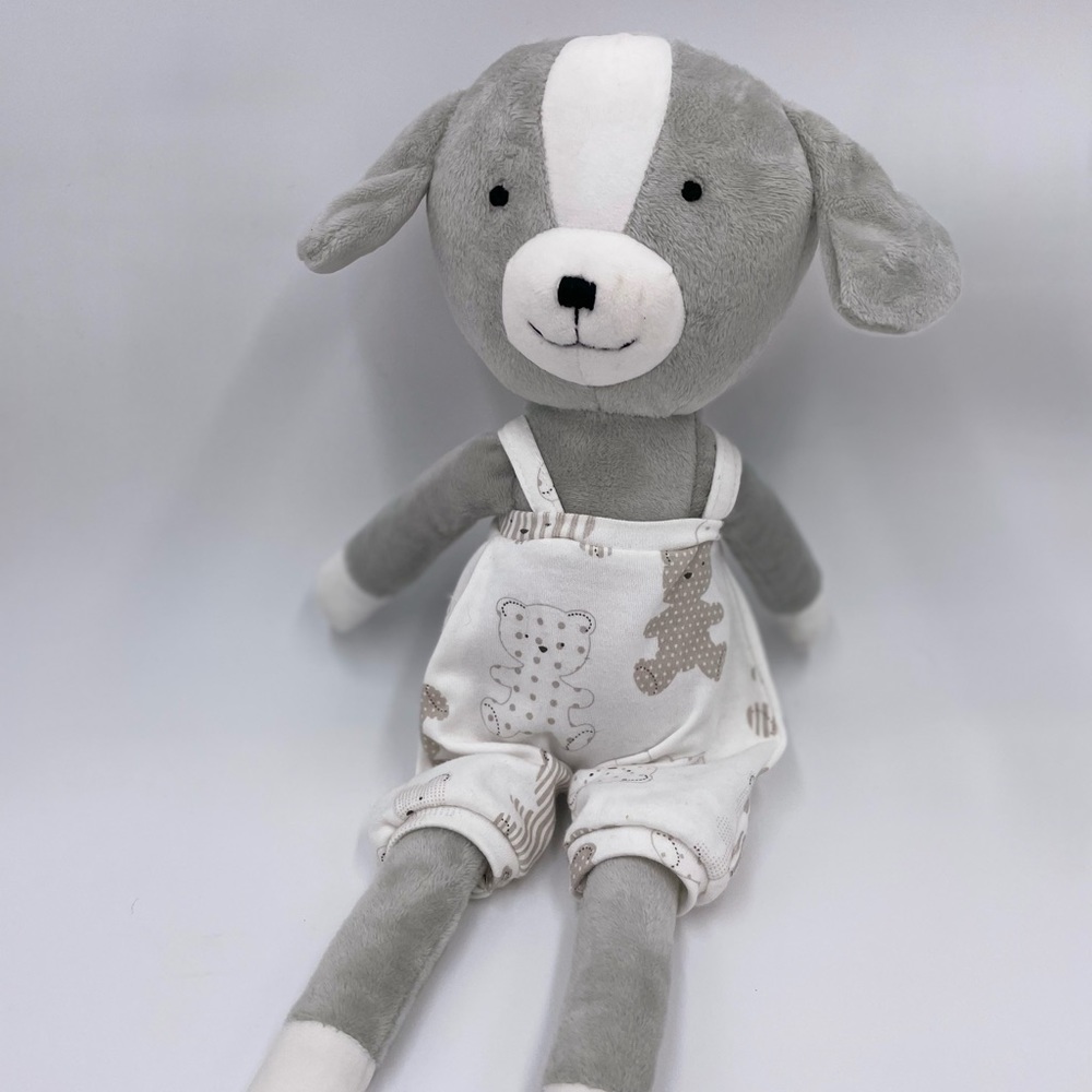 Handmade Gray Puppy Dog Plush Doll